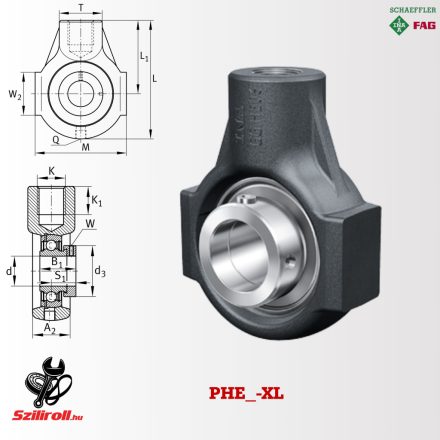 PHE45-XL (INA) csapágyház egység, GEHHE09-GG + GRAE45-XL-NPP-B