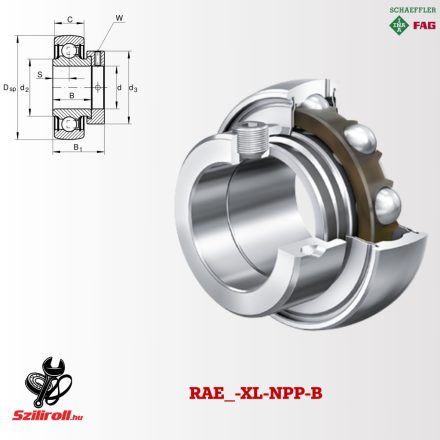 RAE12-XL-NPP-B (INA) y-csapágy, domború