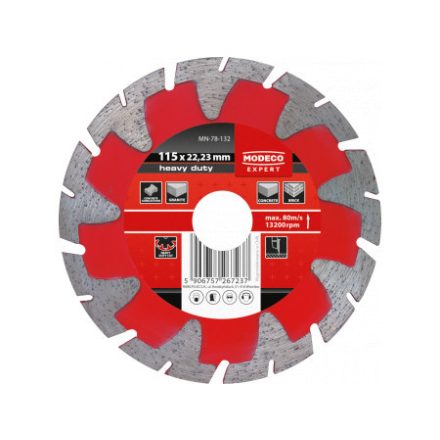 Gyémánt vágókorong szegmenses 115mm (tégla,beton) / MN-78-132 