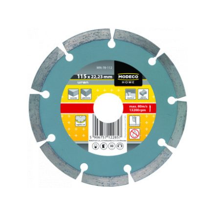 Gyémánt vágókorong szegmenses 115mm (tégla, vasbeton, vakolat) / MN-78-112 