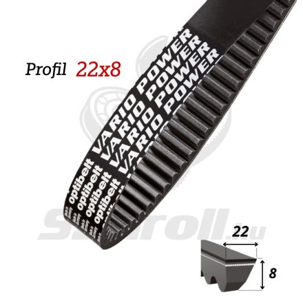 22x8x610 - OPTIBELT variátor szíj