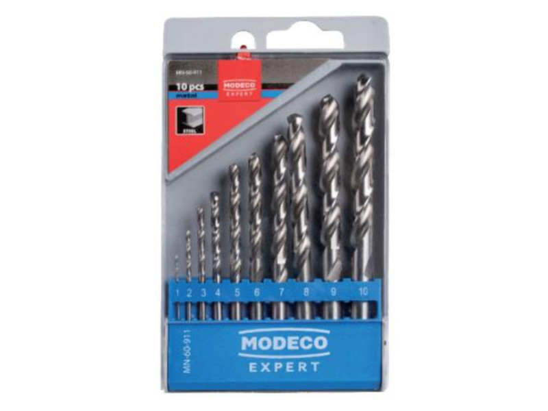 MN-60-911 Hengeresszárú csigafúró köszörült készlet HSSM2 10 db.-os (1-10 mm)  koe-63212