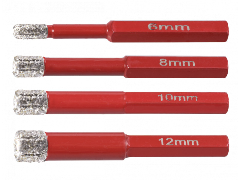 MN-76-294 4 db-os gyém.koronafúró készlet hatl.szárral,átm. 6,8,10,12mm  koe-65392