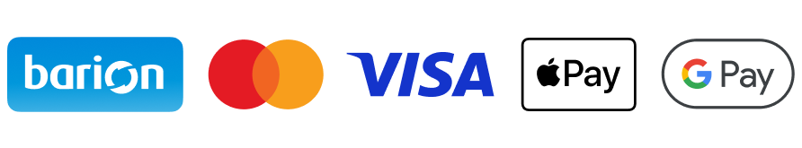 A kényelmes és biztonságos online fizetést a Barion Payment Zrt. biztosítja, MNB engedély száma: H-EN-I-1064/2013. Bankkártya adatai áruházunkhoz nem jutnak el.