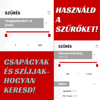 Hogyan használd a szűrőt a webshopban-csapágy és ékszíj